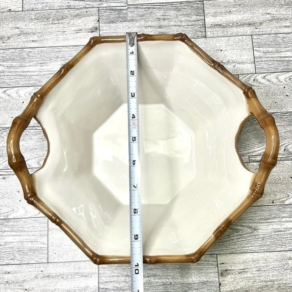 Pier 1 Imports Cabana Ceramic Bamboo Bowl
